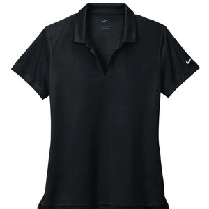 NWOT!! Nike Women's Black Dri-Fit Micro Pique  Polo Shirt Size Large!